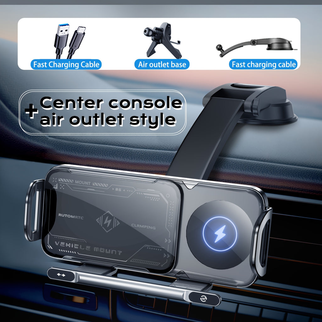 Smart Wireless Charging Car Holder Electric Induction Clamping