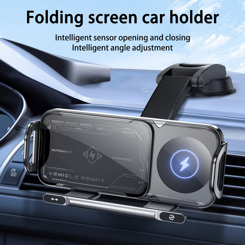 Smart Wireless Charging Car Holder Electric Induction Clamping