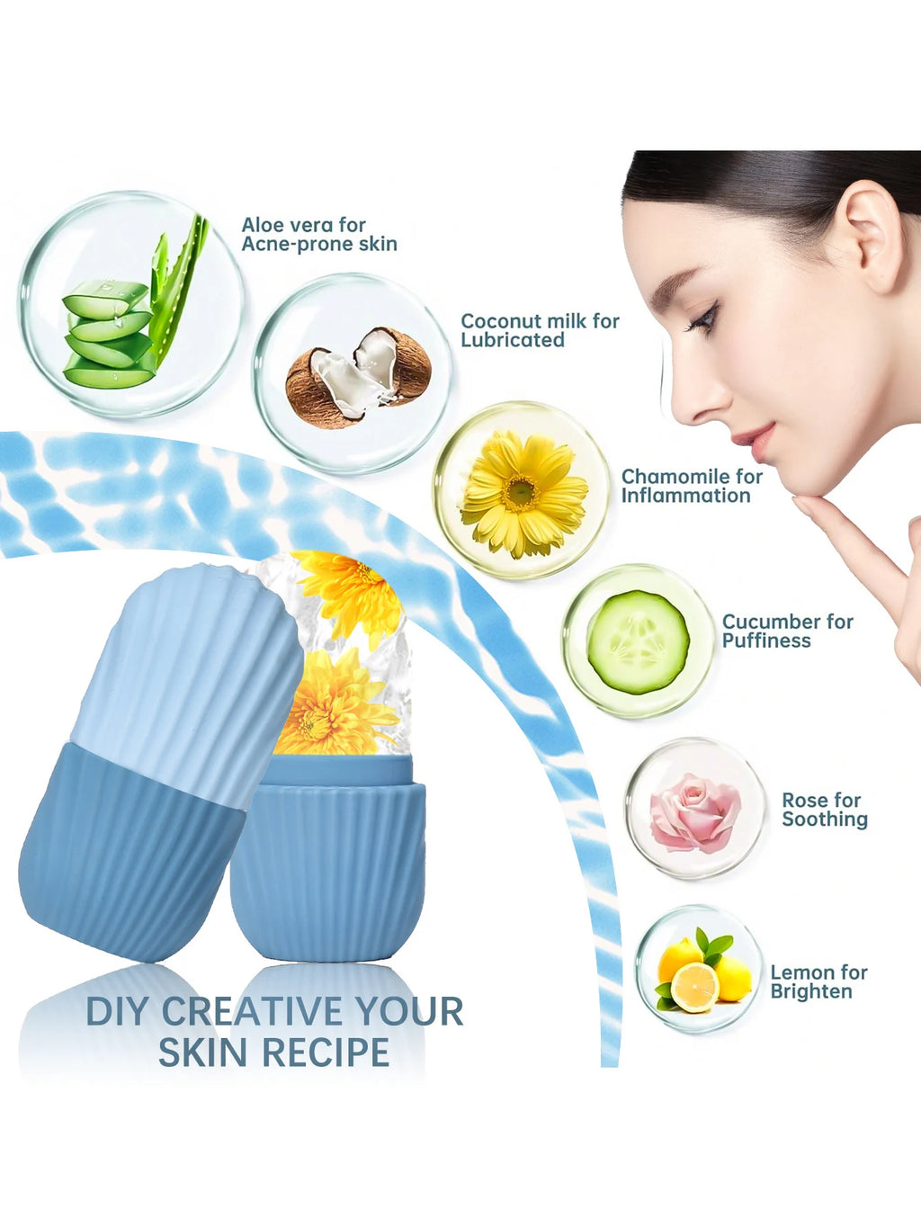 1pc，Silicone Ice Roller