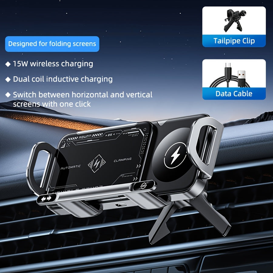 Smart Wireless Charging Car Holder Electric Induction Clamping